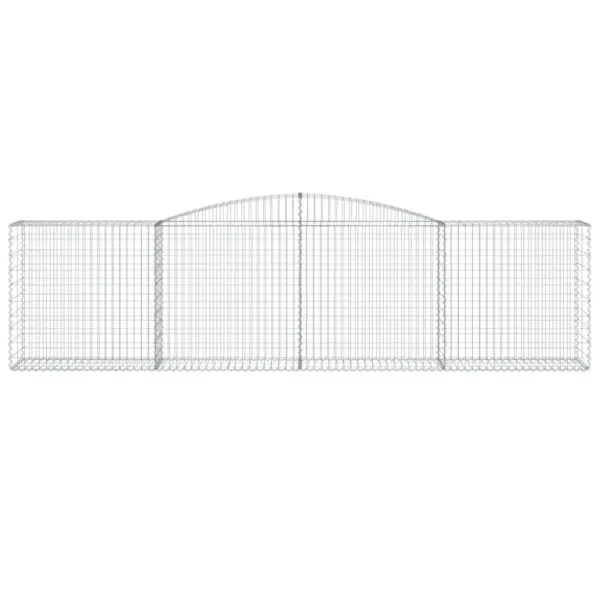 Kaarekujuline gabioonkorv aiamüüri jaoks, tsingitud raud, hõbedane, 400 x 50 x 100/120 cm – 3