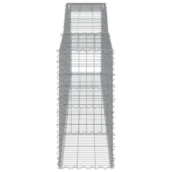 Kaarekujuline gabioonkorv aiamüüri jaoks, tsingitud raud, hõbedane, 400 x 50 x 100/120 cm – 4