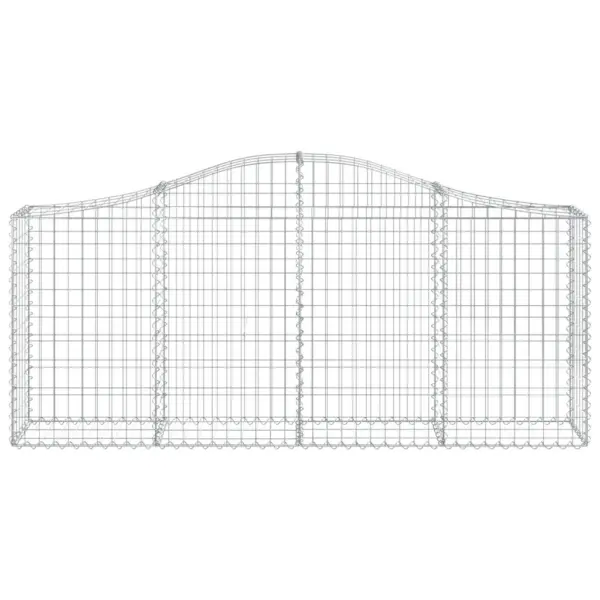 Kaarekujulised gabioonikorvid aiamüürile, 3 tk, tsingitud raud, hõbedane, 200 x 30 x 80/100 cm – 4
