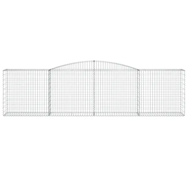 Kaarekujulised gabioonikorvid aiaseinaks, 4 tk, tsingitud raud, hõbedane, 400 x 50 x 100/120 cm – 4