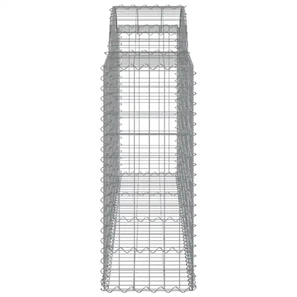 Kaarekujulised gabioonikorvid aiaseinale, 40 tk, tsingitud raud, hõbedane, 200 x 50 x 100/120 cm – 5