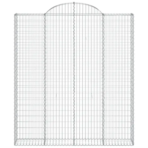 Kaarekujulised gabioonikorvid aiaseinaks, 8 tk, tsingitud raud, hõbedane, 200 x 30 x 220/240 cm – 4