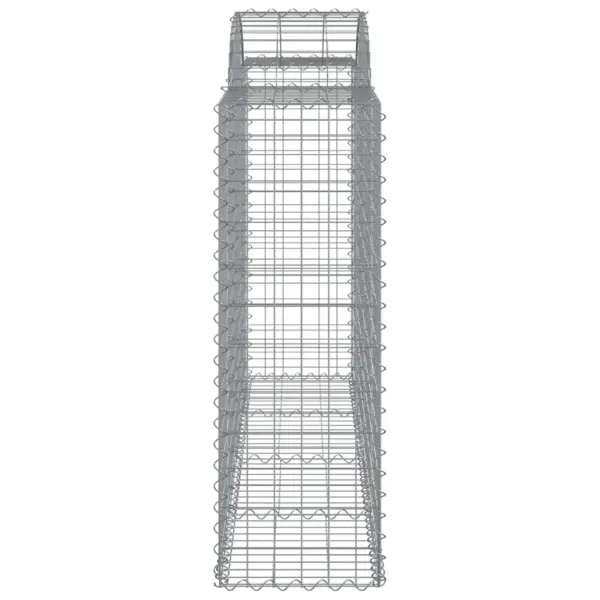 Kaarekujulised gabioonikorvid aiapiirdeks, 8 tk, tsingitud raud, hõbedane, 200 x 50 x 120/140 cm – 5