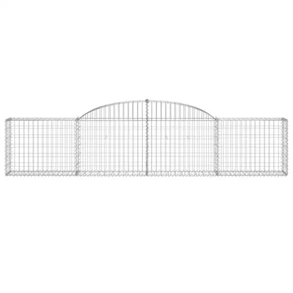 Kaarekujulised gabioonkorvid aiaseinaks, 9 tk, tsingitud raud, 300 x 30 x 60/80 cm – 4
