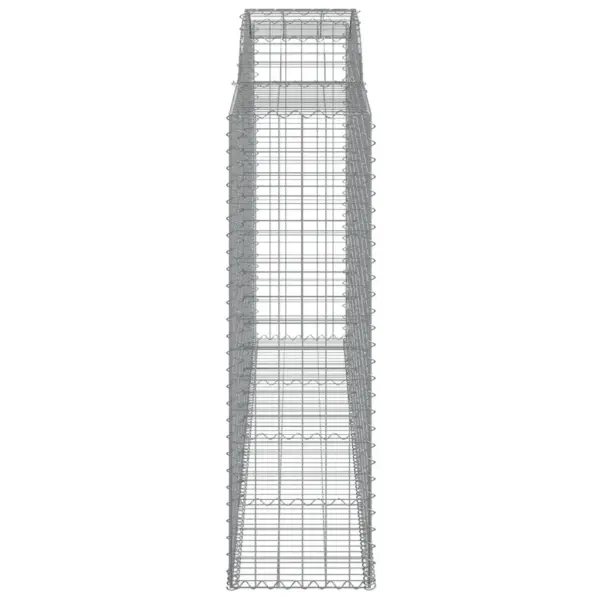 Kaarekujulised gabioonikorvid aiaseinaks, 17 tk, tsingitud raud, 300 x 50 x 160/180 cm, hõbedane – 5