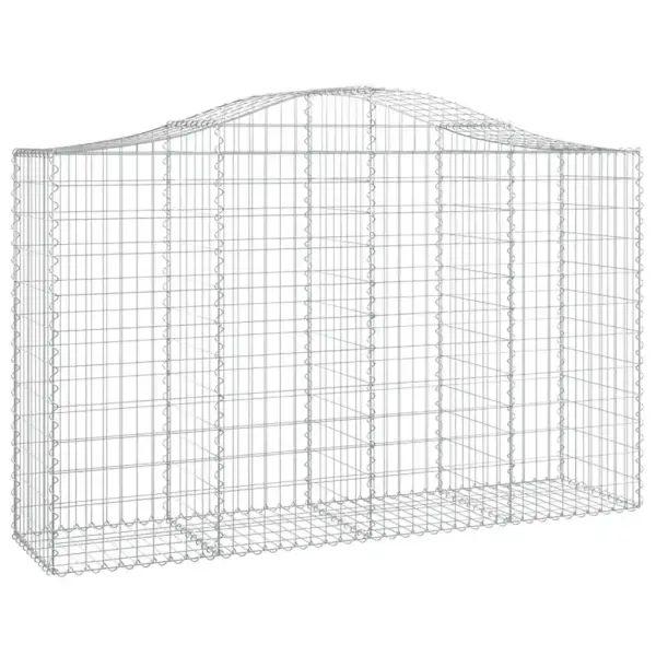 Kaarekujulised gabioonkorvid tugiseinaks, 10 tk, hõbedane tsingitud raud, 200 x 50 x 120/140 cm, võrguava 5 x 10 cm - 3