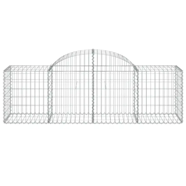 Kaarekujulised gabioonkorvid aiale, 10 tk, tsingitud raud, hõbedane, 200 x 50 x 60/80 cm – 4
