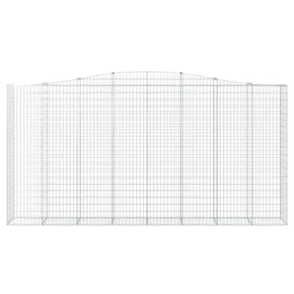 Kaarekujulised gabioonkorvid aiamüürile, 10 tk, tsingitud raud, hõbedane, 400 x 50 x 200/220 cm – 4