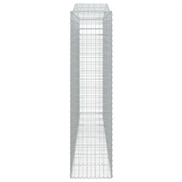 Kaarekujulised gabioonkorvid aiamüürile, 10 tk, tsingitud raud, hõbedane, 400 x 50 x 200/220 cm – 5