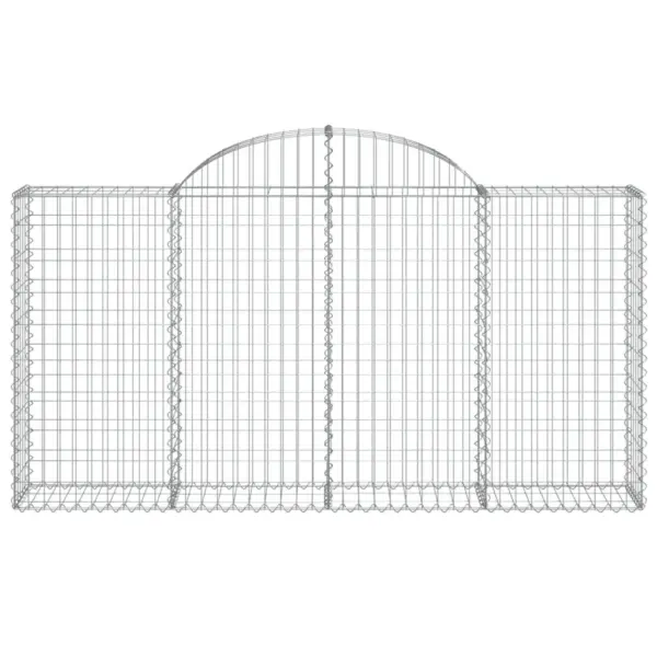 Kaarekujulised gabioonkorvid aiamüüri jaoks, 11 tk, tsingitud teras, hõbedane, 200 x 30 x 100/120 cm – 4