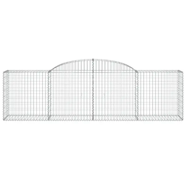 Kaarekujulised gabioonkorvid aiaseinaks, 11 tk, tsingitud raud, hõbedane, 300 x 50 x 80/100 cm – 4