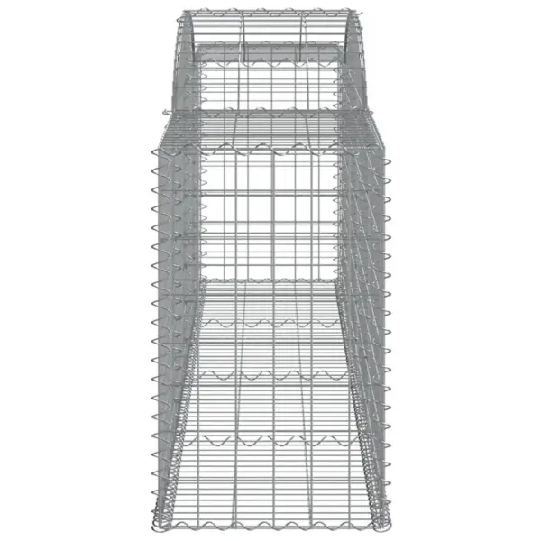 Kaarekujulised gabioonkorvid aiaseinaks, 11 tk, tsingitud raud, hõbedane, 300 x 50 x 80/100 cm – 5