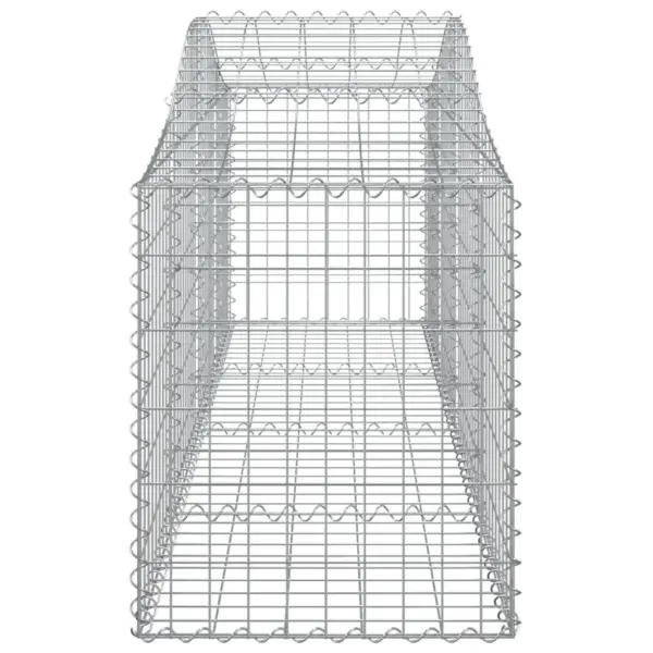 Kaarekujulised gabioonkorvid aiaseinaks, 12 tk, tsingitud raud, 200 x 50 x 60/80 cm – 5