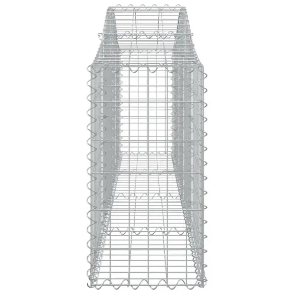 Kaarekujulised gabioonkorvid aiaseinaks, 13 tk, tsingitud raud, hõbedane, 200 x 30 x 60/80 cm – 5