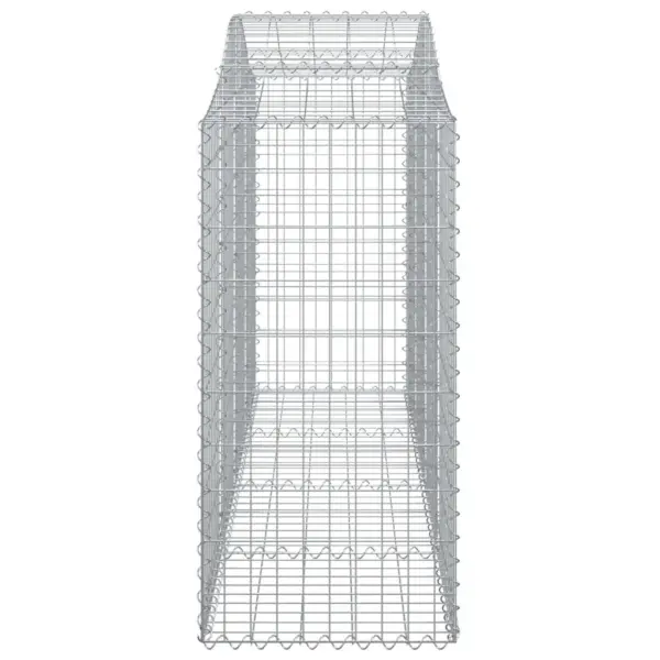 Kaarekujulised gabioonkorvid aiaseinaks, 15 tk, 200 x 50 x 120/140 cm, tsingitud raud, hõbedane - 5
