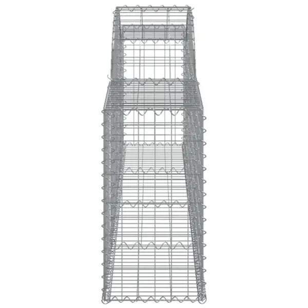 Kaarekujulised gabioonkorvid aiale, 2 tk, tsingitud raud, 300 x 30 x 60/80 cm, hõbedane – 5