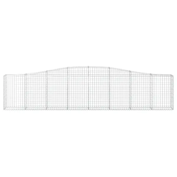 Kaarekujulised gabioonkorvid aiapiirdeks ja tugiseinaks, 2 tk, tsingitud raud, hõbedane, 400 x 30 x 80/100 cm – 4