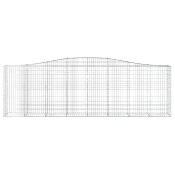 Kaarekujulised gabioonkorvid aia tugiseinaks, 2 tk, tsingitud raud, hõbedane, 400 x 50 x 120/140 cm – 4