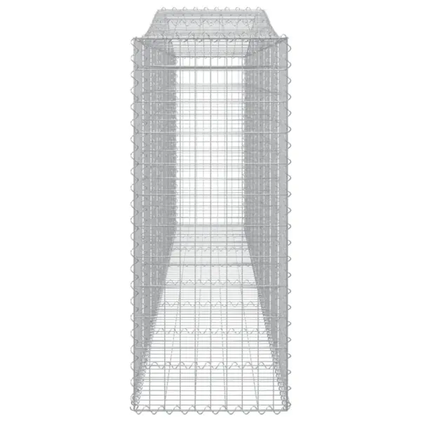 Kaarekujulised gabioonkorvid aia tugiseinaks, 2 tk, tsingitud raud, hõbedane, 400 x 50 x 120/140 cm – 5
