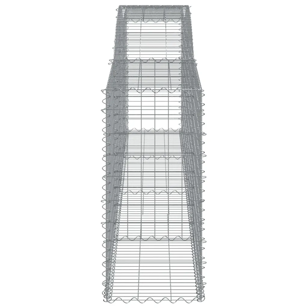 Kaarekujulised gabioonkorvid aiaseinaks, 20 tk, hõbedane tsingitud raud, 400 x 50 x 100/120 cm