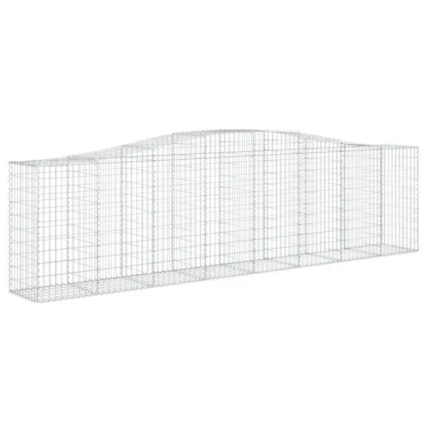 Kaarekujulised gabioonkorvid tugiseinaks, 20 tk, tsingitud raud, hõbedane, 400 x 50 x 100/120 cm - 3