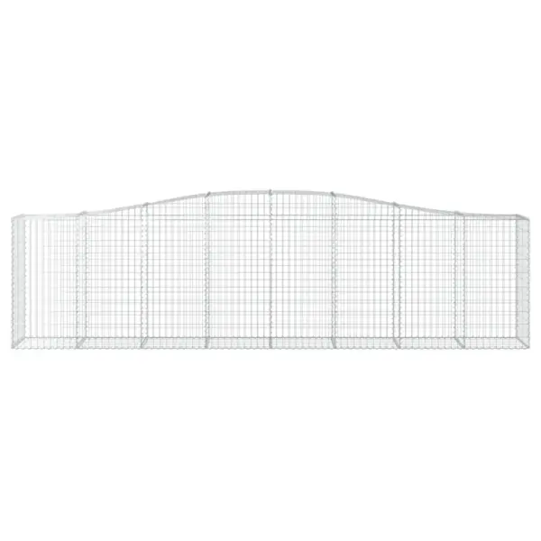 Kaarekujulised gabioonkorvid tugiseinaks, 20 tk, tsingitud raud, hõbedane, 400 x 50 x 100/120 cm - 4