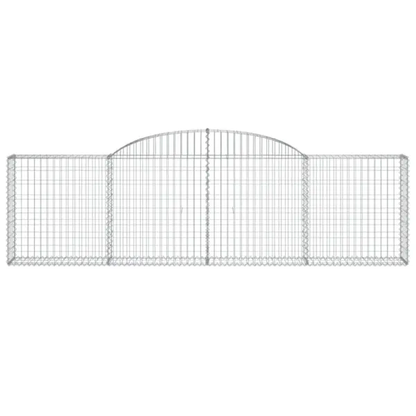 Kaarekujulised gabioonkorvid aiamüüriks, 25 tk, 300 x 30 x 80/100 cm, tsingitud raud, hõbedane – 4