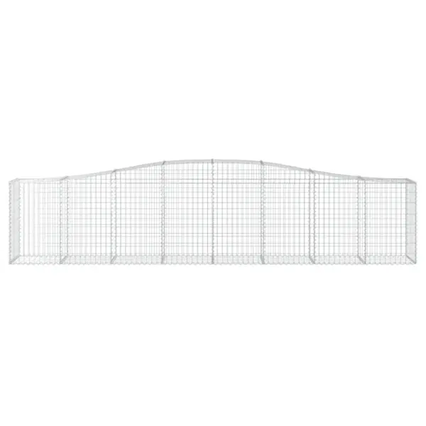 Kaarekujulised gabioonkorvid aiapiirdeks, 25 tk, hõbedane tsingitud raud, 400 x 50 x 80/100 cm – 4