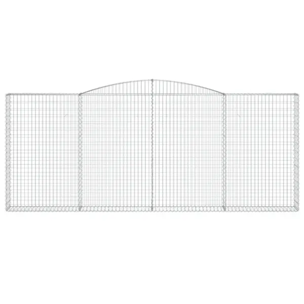 Kaarekujulised gabioonkorvid tugiseinaks, 3 tk, tsingitud raud, hõbedane, 400 x 30 x 160/180 cm – 4