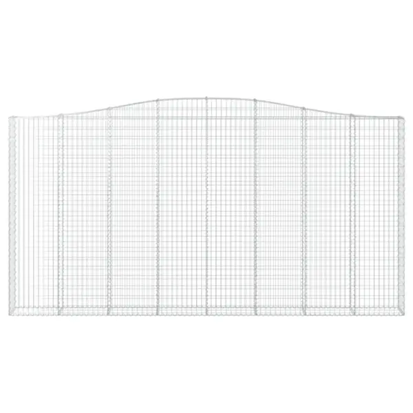 Kaarekujulised gabioonkorvid aia tugiseinaks, 3 tk, tsingitud raud, hõbedane, 400 x 30 x 200/220 cm – 4