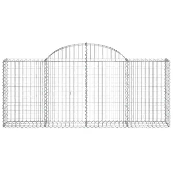 Kaarekujulised gabioonkorvid aiaseinaks, 3 tk, hõbedane tsingitud raud, 200 x 30 x 80/100 cm – 4