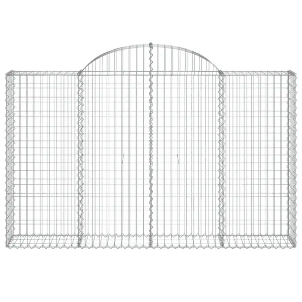 Kaarekujulised gabioonkorvid aiapiirdeks, 30 tk, tsingitud raud, hõbedane, 200 x 30 x 120/140 cm – 4