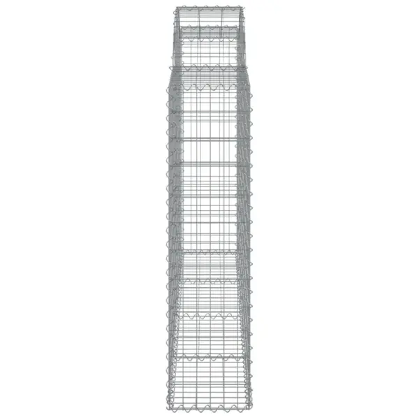 Kaarekujulised gabioonkorvid aiapiirdeks, 30 tk, tsingitud raud, hõbedane, 200 x 30 x 120/140 cm – 5