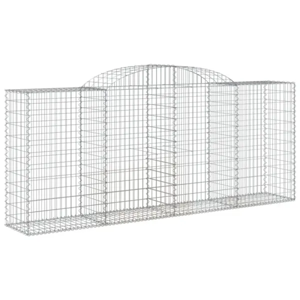 Kaarekujulised gabioonkorvid aiamüürile, 30 tk, tsingitud raud, hõbedane, 300 x 50 x 120/140 cm – 3