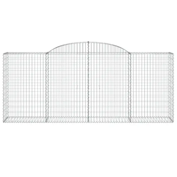 Kaarekujulised gabioonkorvid aiamüürile, 30 tk, tsingitud raud, hõbedane, 300 x 50 x 120/140 cm – 4