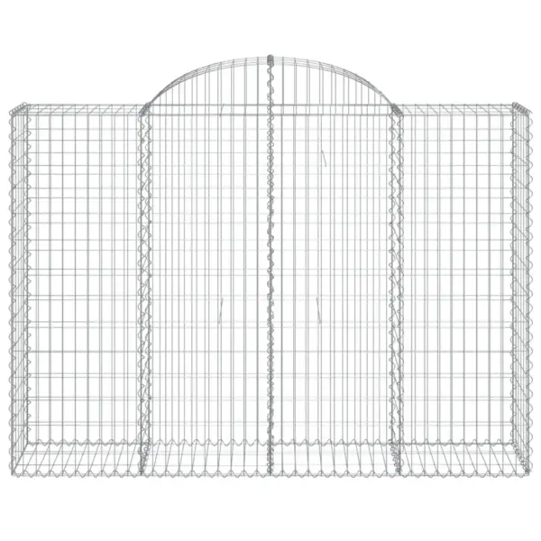 Kaarekujulised gabioonkorvid aiaseinaks, 4 tk, tsingitud raud, hõbedane, 200 x 50 x 140/160 cm – 4