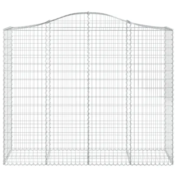 Kaarekujulised gabioonkorvid aiaseinaks, 4 tk, hõbedane, 200 x 50 x 160/180 cm, tsingitud raud – 4