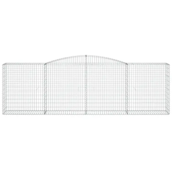 Kaarekujulised gabioonikorvid aiaseinaks, 4 tk, tsingitud raud, hõbedane, 400 x 50 x 120/140 cm – 4