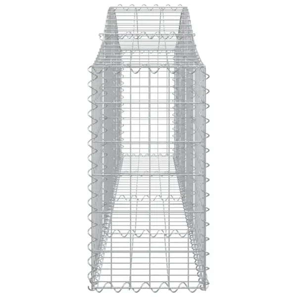 Kaarekujulised gabioonkorvid aiaseinale, 4 tk, tsingitud raud, hõbedane, 200 x 30 x 60/80 cm – 5