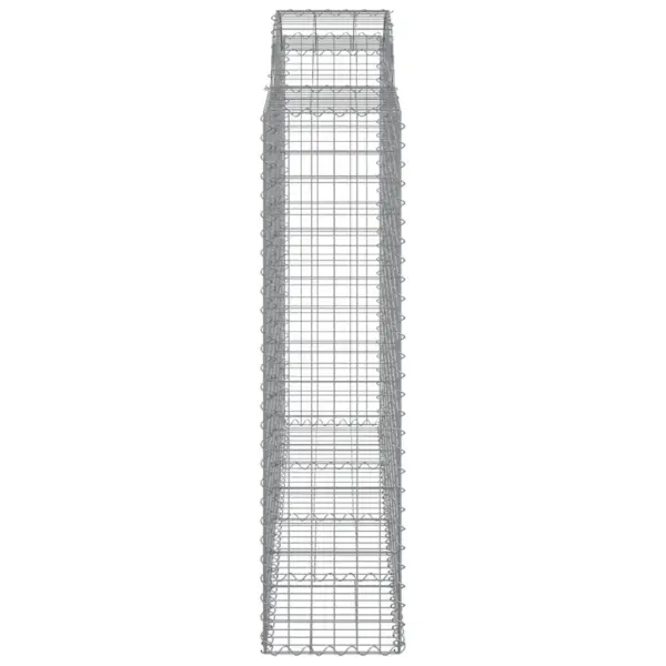 Kaarekujulised gabioonkorvid aiaseinaks, 5 tk, tsingitud raud, hõbedane, 200 x 50 x 160/180 cm – 5