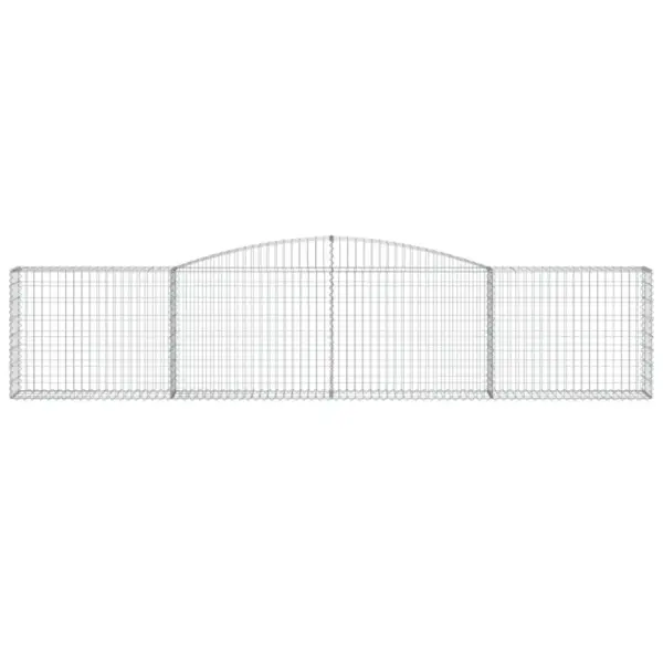 Kaarekujulised gabioonkorvid tugiseinaks, 5 tk, tsingitud raud, hõbedane, 400 x 30 x 80/100 cm – 4