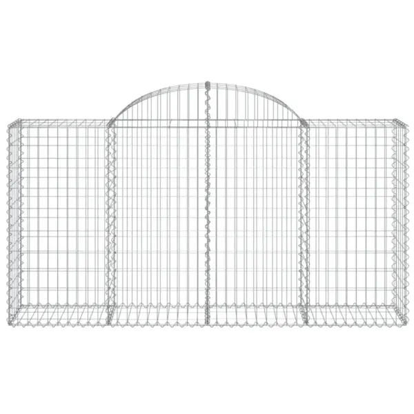 Kaarekujulised gabioonkorvid aiamüürile, 50 tk, 200 x 50 x 100/120 cm, tsingitud raud, hõbedane – 4