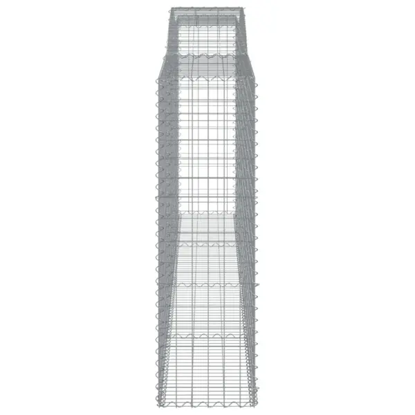 Kaarekujulised gabioonkorvid aiamüüri jaoks, 6 tk, tsingitud raud, hõbedane, 400 x 50 x 160/180 cm – 5