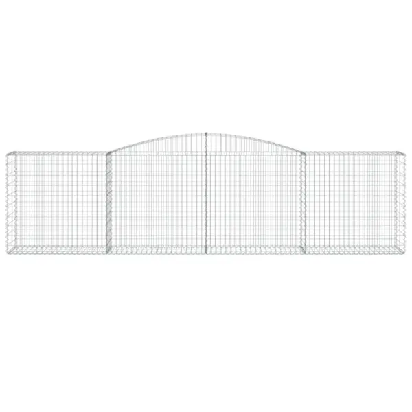 Kaarekujulised gabioonkorvid aiapiirdeks, 6 tk, tsingitud raud, hõbedane, 400 x 50 x 100/120 cm – 4