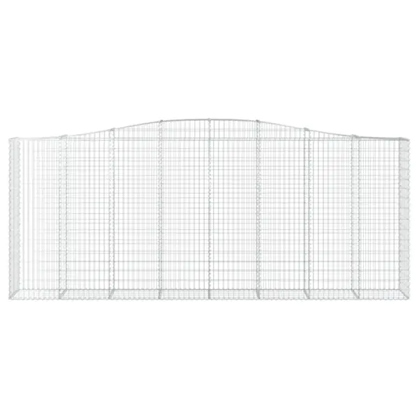 Kaarekujulised gabioonkorvid aiaseinale, 6 tk, tsingitud raud, hõbedane, 400 x 50 x 160/180 cm – 4