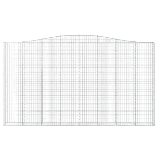 Kaarekujulised gabioonkorvid aiamüüriks, 6 tk, tsingitud raud, hõbedane, 400 x 30 x 220/240 cm – 4