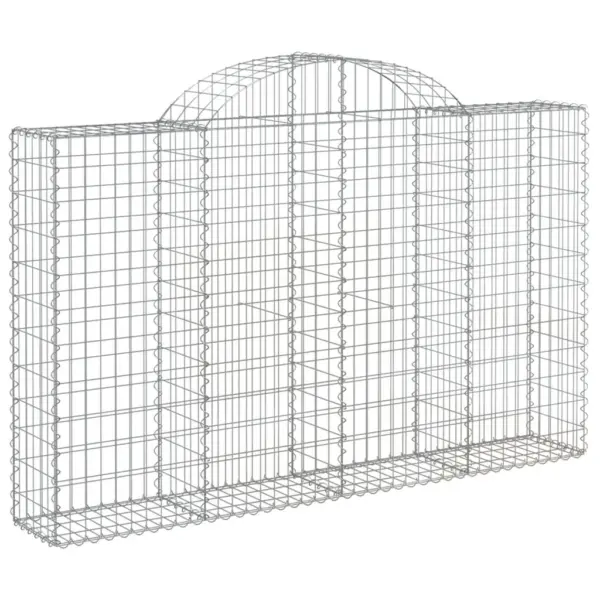 Kaarekujulised gabioonkorvid tugiseinaks, 7 tk, tsingitud raud, hõbedane, 200 x 30 x 120/140 cm – 3
