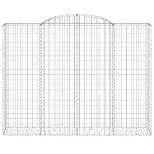 Kaarekujulised gabioonkorvid aiamüürile, 7 tk, tsingitud raud, hõbedane, 300 x 50 x 220/240 cm – 4