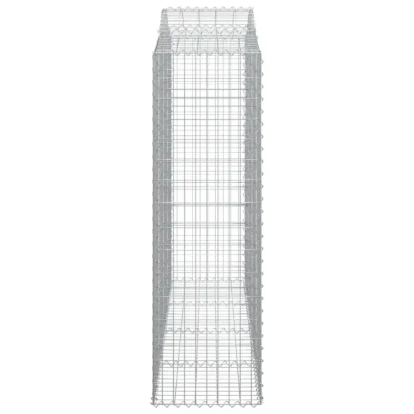 Kaarekujulised gabioonkorvid aiaseinaks, 8 tk, hõbedane tsingitud raud, 200 x 50 x 160/180 cm – 5