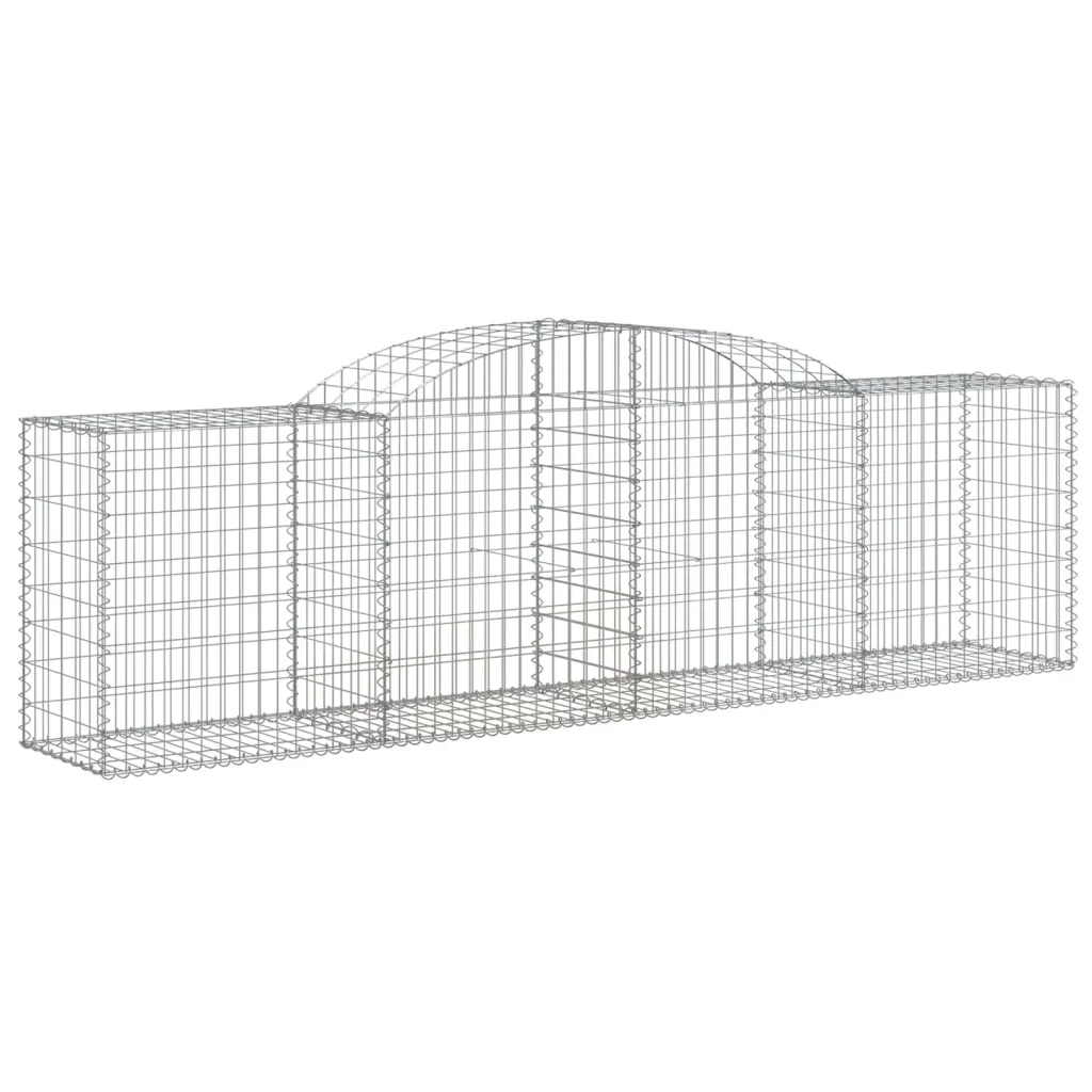 Kaarekujulised gabioonkorvid aiaseinaks, 8 tk, 300 x 50 x 80/100 cm, tsingitud raud